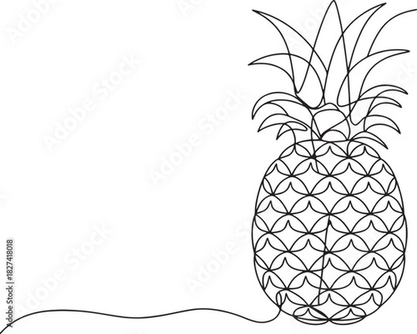 Fototapeta pineapple on a white