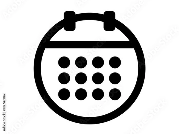Obraz 丸いカレンダー アイコン / Calendar Icon – 日付・スケジュール・予定管理デザイン