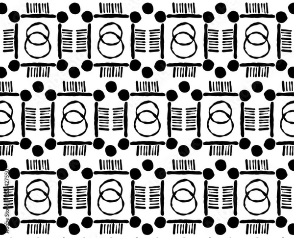 Obraz Abstract. Seamless pattern in black on an isolated background.