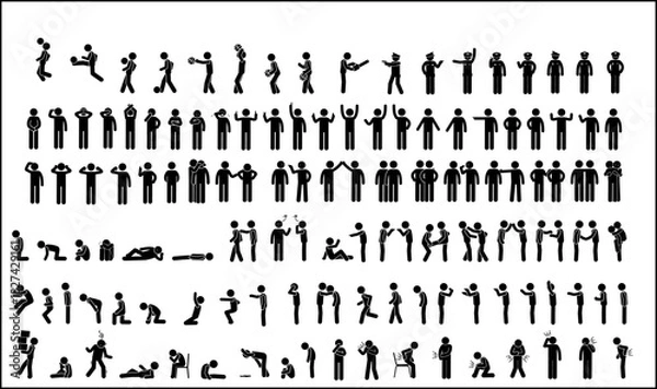 Obraz STICK FIGURE, STICKMAN, PICTOGRAM