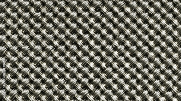 Fototapeta Seamless Metallic Mesh Texture with Braided Wire Pattern