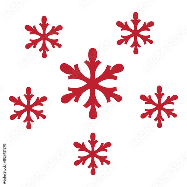 Obraz Red snowflake decorations for winter holidays