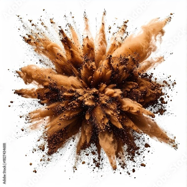 Fototapeta Exploding earthy brown powder