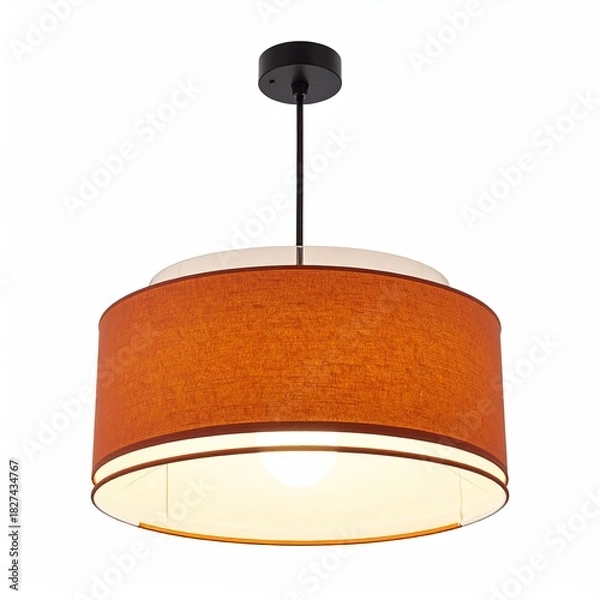 Fototapeta Rustic orange pendant light, double-layered shade