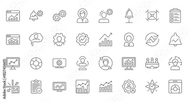 Fototapeta Business management strategy analysis chart process planning data analytics development optimization progress dashboard