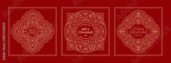 Fototapeta Christmas labels set