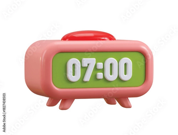 Obraz Digital clock icon 3d render concept of Time Management and Deadline or digital alarm clock icon vector illustration