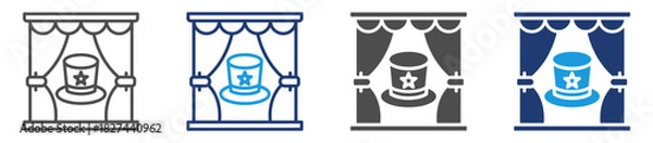 Fototapeta magic show cuitain icon sheet multiple style
