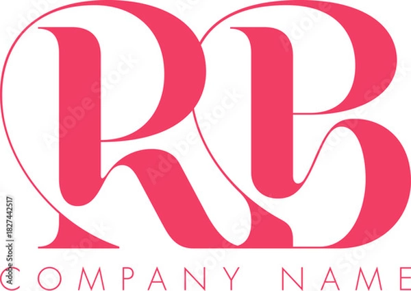 Fototapeta Creative Abstract Initial Letter RB Logo Design.