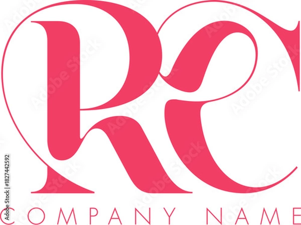 Obraz Creative Abstract Initial Letter RC Logo Design.