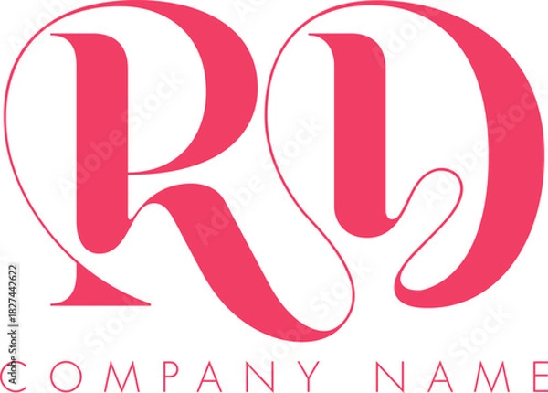 Fototapeta Creative Abstract Initial Letter RD Logo Design.