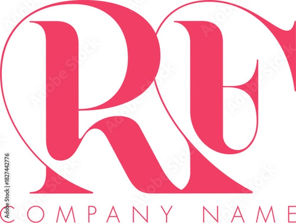 Fototapeta Creative Abstract Initial Letter RF Logo Design.
