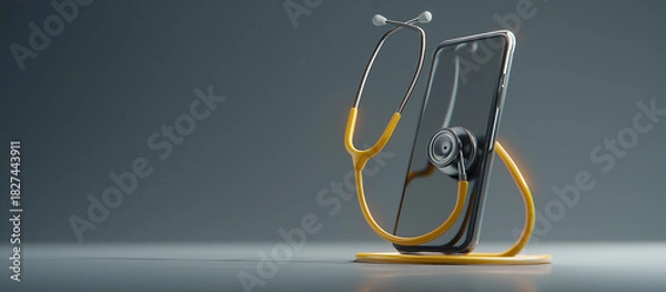 Fototapeta stethoscope to digital platform concept