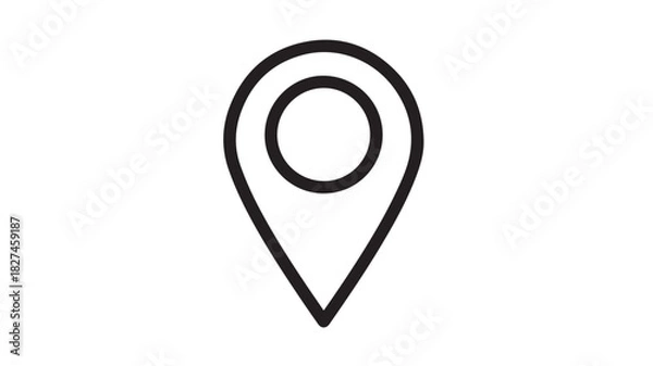 Obraz Minimalist location pin icon simple flat vector design element isolated on white background for web and mobile apps
