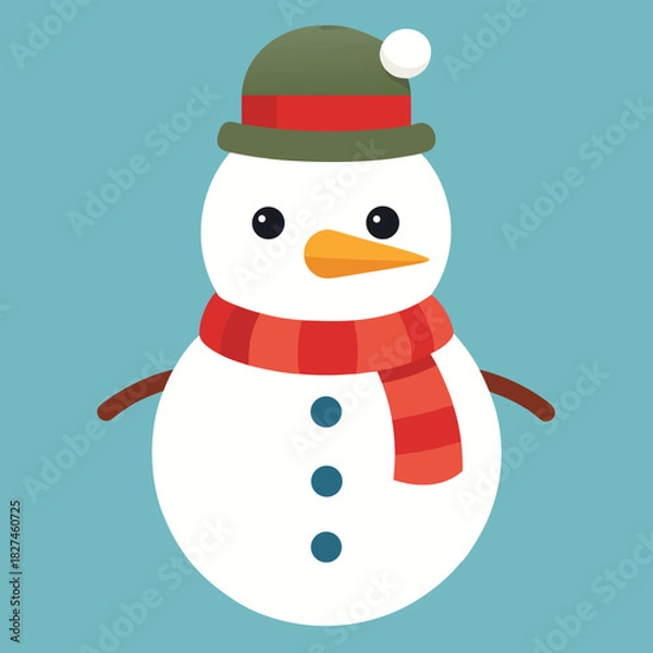 Obraz snowman with christmas tree