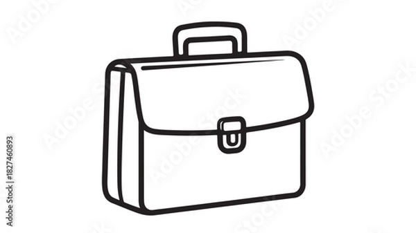 Obraz Briefcase icon simple line art vector illustration isolated on white background for business and finance concepts