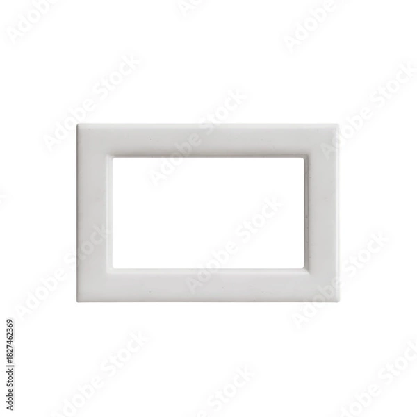 Obraz Simple white rectangular picture frame with a clean modern design isolated on transparent background