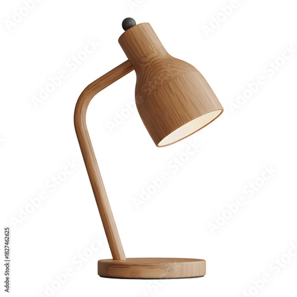 Obraz Vintage desk lamp with flexible gooseneck and textured shade isolated on transparent background