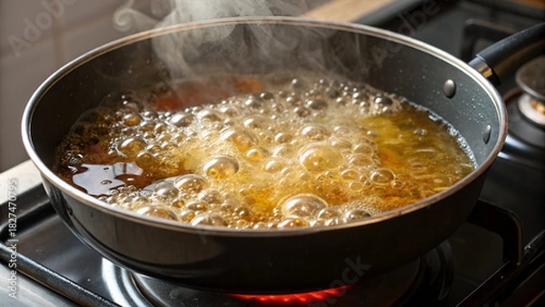 Obraz Oil boiling with bubble