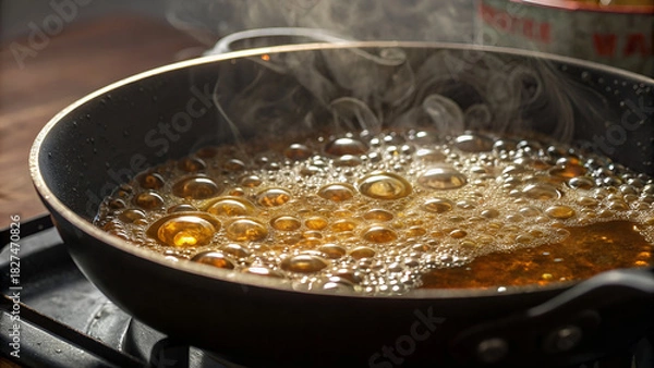 Obraz Oil boiling with bubble