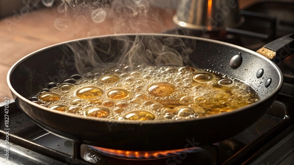 Obraz Oil boiling with bubble