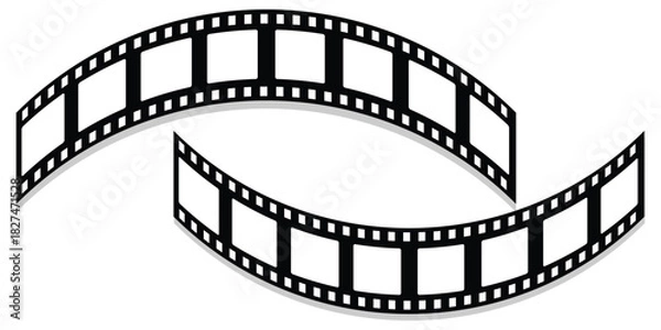 Fototapeta Seamless blank film strip texture on transparent background. Film strip line icon in flat. Camera roll film negative reel. Cinema tape, retro tape frame or border. Photo, cinema or movie negative