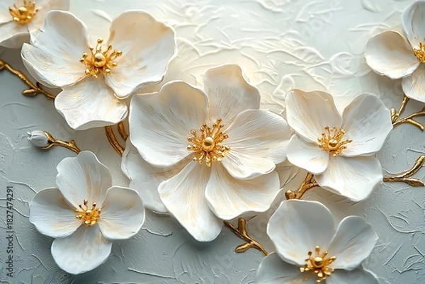 Obraz White bloom artistic relief high resolution picture