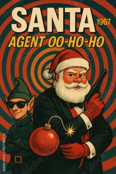 Obraz Santa secret agent poster