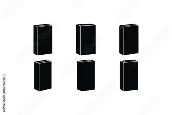 Fototapeta Vertical Block Formation Silhouette Graphic Set