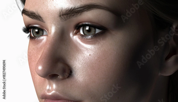 Obraz 3D render. Human face art portrait
