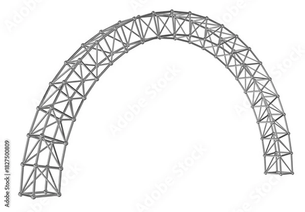 Fototapeta modular steel truss frame. rigid structural component for technical assembly diagrams and construction illustration.