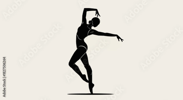 Fototapeta Elegant Silhouette of a Ballerina in Motion.