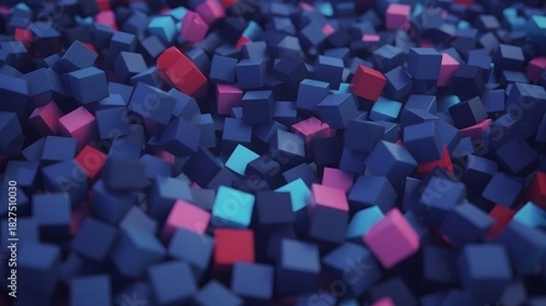 Fototapeta Abstract Geometric Background with Colorful Cubes Modern Design for Creative Projects and Presentations