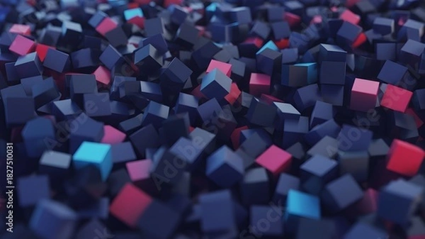 Fototapeta Abstract Multicolored Cubes Composition Creating a Complex and Visually Striking Background Design