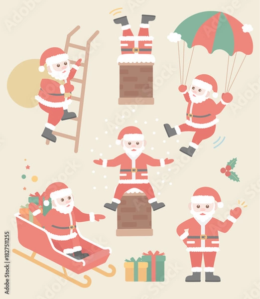 Obraz 귀여운 산타클로스 캐릭터 일러스트레이션 세트