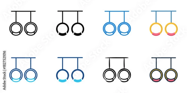 Obraz Gymnastics Rings icon set multiple style vector collection
