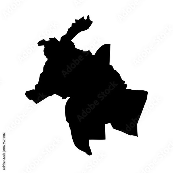 Obraz Lyon France city map silhouette vector illustration