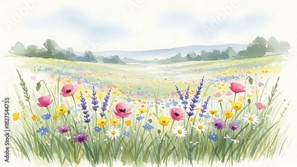 Obraz Wildflower meadow landscape