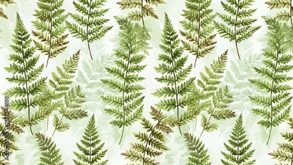 Obraz Watercolor fern pattern