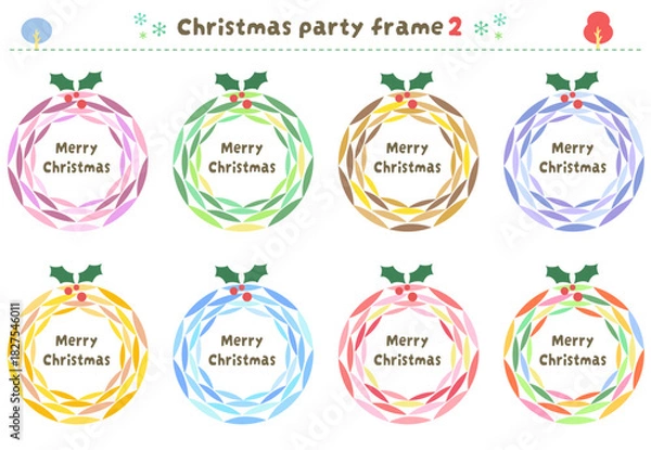 Obraz クリスマスのリースのフレームセット