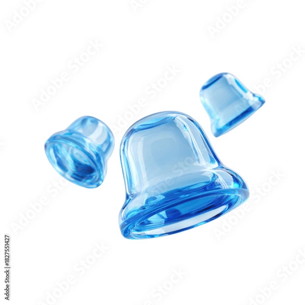 Fototapeta Cupping Therapy Tools: These transparent blue cupping therapy tools, essential for traditional therapeutic practices, are showcased, their distinctive shape promising potential relief.