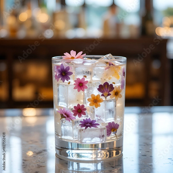Obraz glass of water with flowers