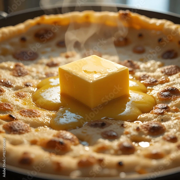 Obraz pizza with cheese and ham