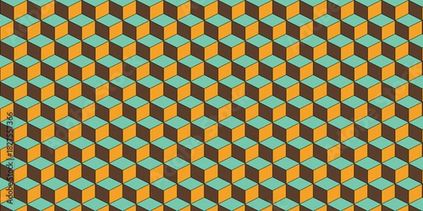 Fototapeta Art illustration. 3d geometric pattern with seamless texture. Abstract background design 