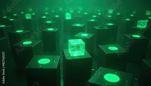 Fototapeta Glimmers of Surviving Light Amid a Dark Technological Void