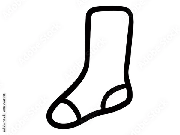 Obraz 汚れのない白い靴下のイラスト(片足)