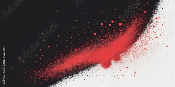 Fototapeta Abstract red and black paint splash design on a bright texture background