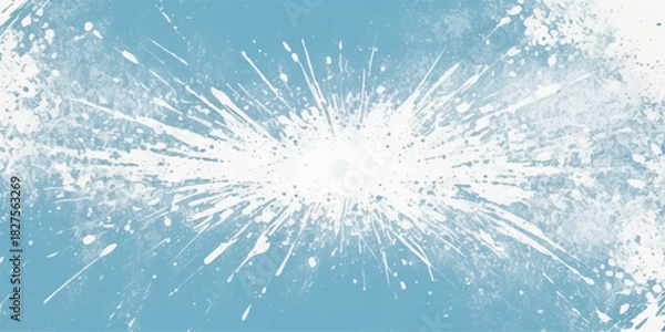 Fototapeta Blue abstract winter holiday background with shining stars and vector snowflake illustration design pattern