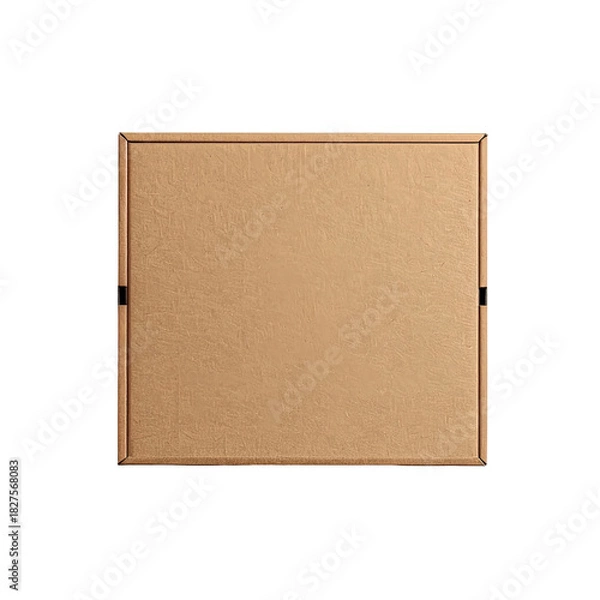 Obraz Square box, plain cardboard, dark clasps, simple packaging, centered