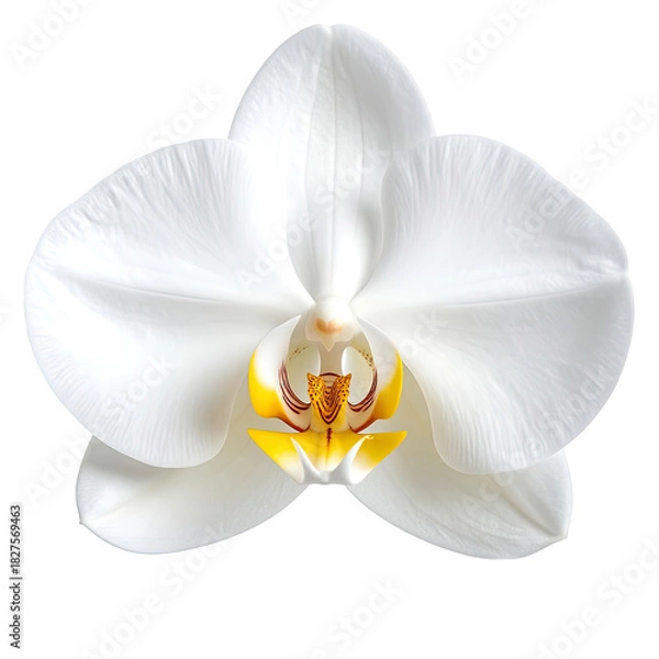 Obraz Elegant bloom A crisp white orchid with yellow and brown details